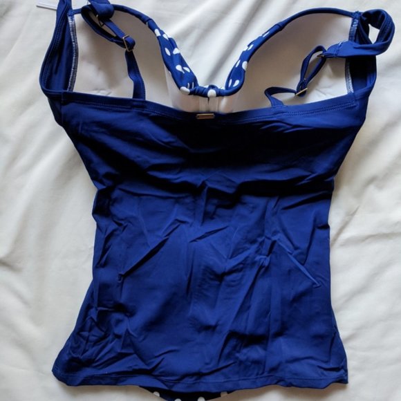 Panache Annalise Blue/White Polka Dot Tankini 32G - Picture 4 of 9